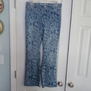 Wonder Nation Blue Heart Patterned Women's Flare Jeggings
